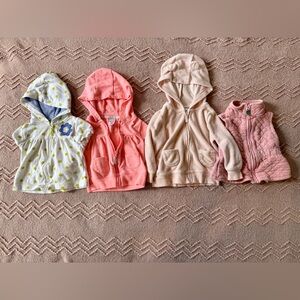 Carter's baby girl hoodie and vest bundle